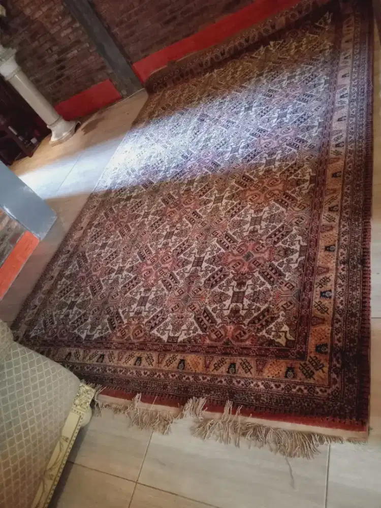 Karpet handmade asli afghanistan vintage