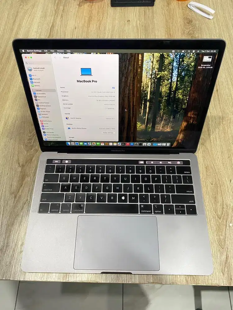 Macbook Pro 2019 Ram 16/256GB