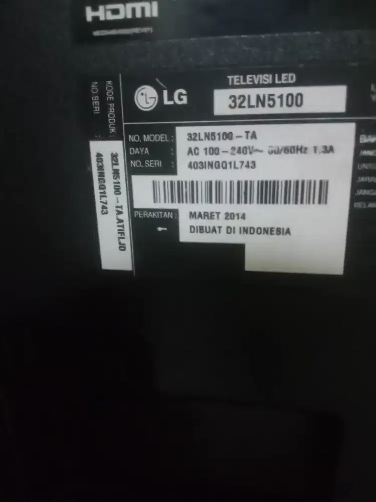 2 unit tv led LG  32 inci  tv lcd tosiba 19 inci