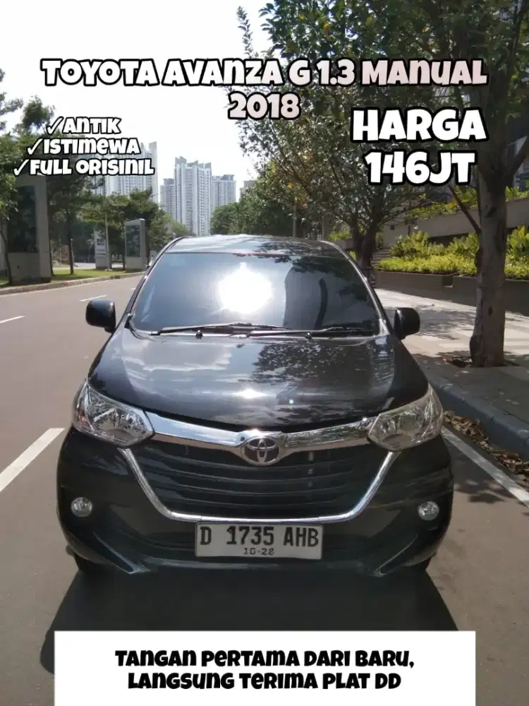 Antik istimewa sekali dp 7jt  ! Avanza G 1.3 MT 2018 Wrn hitam met