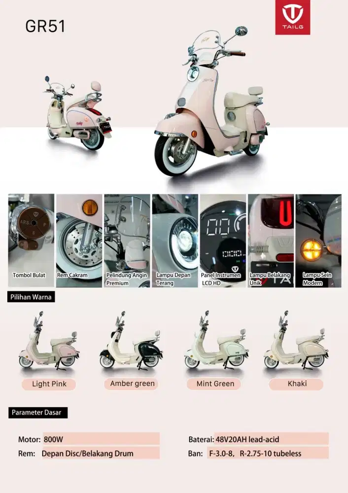 Sepeda Listrik Tailg GR51- 800W