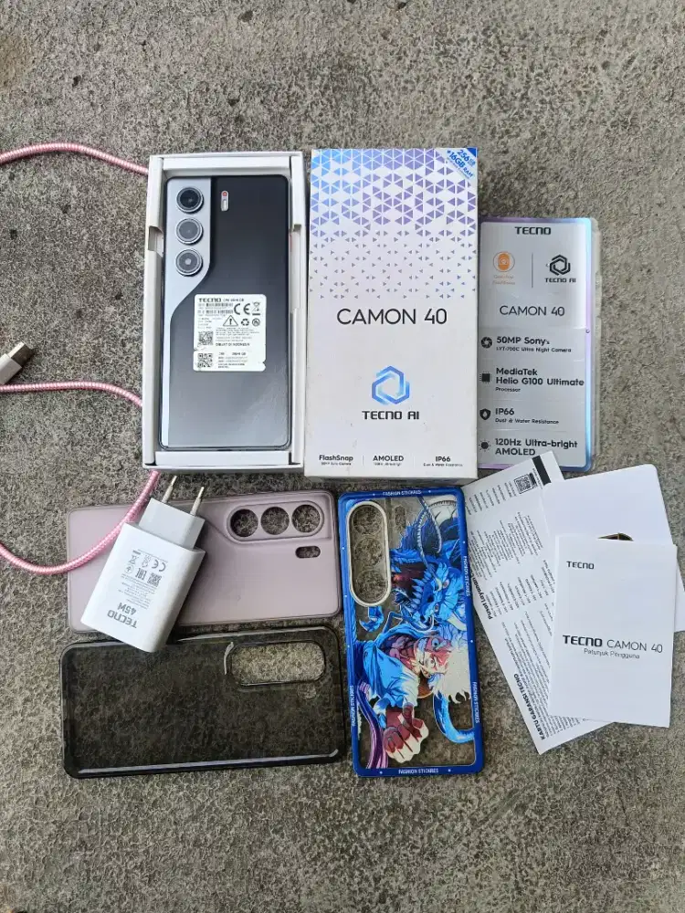 Techno camon 40 8/256 fullset ori