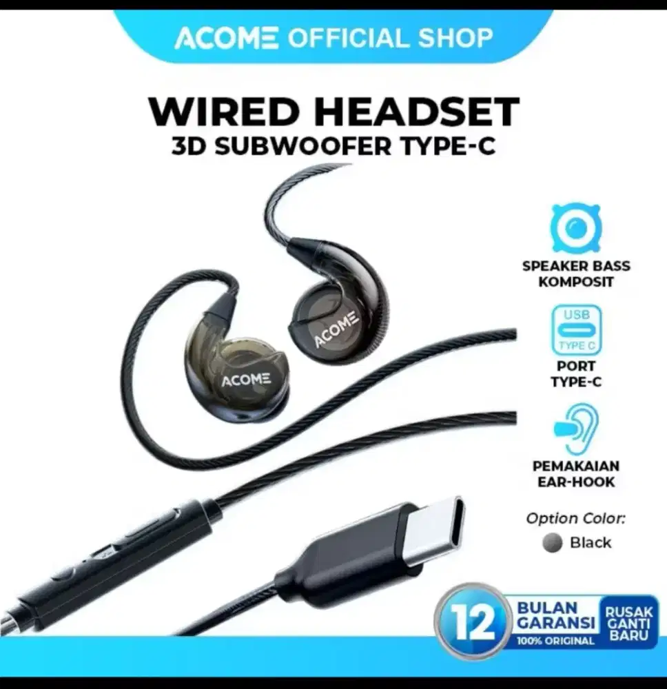 Headset Type-C Powerfull Acome