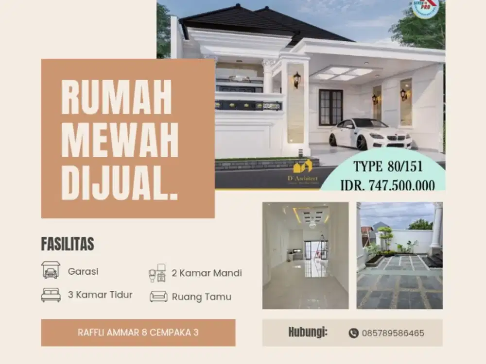 HUNIAN MEWAH MEGAH ELEGANT MODERN STRATEGIS DEKAT KEMANA MANA