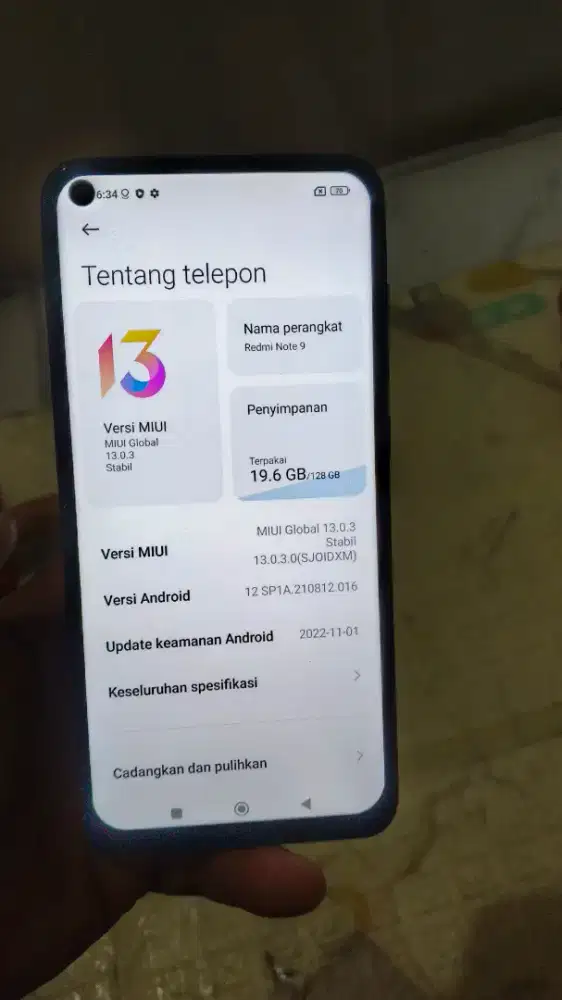 JUAL REDMI NOTE 9 BATANG