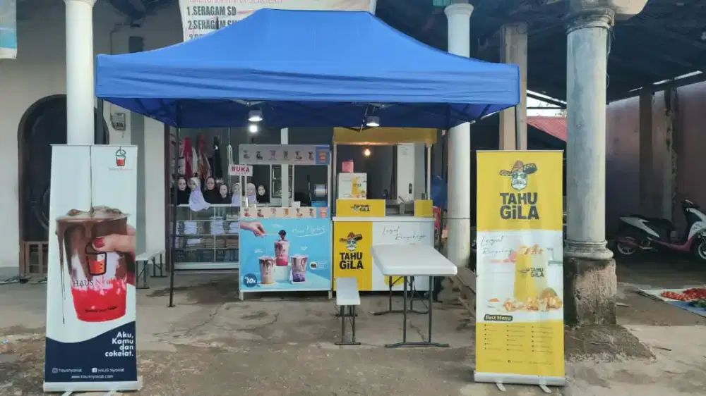Tenda lipat matic praktis gazebo portable payung buat jualan