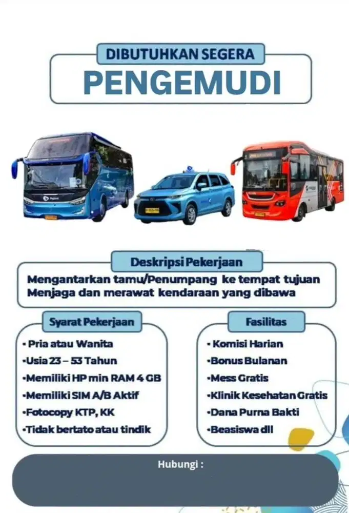Lowongan pekerjaan pengemudi online