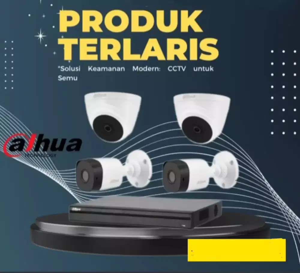 Paket cctv dahua 8 ch 4 kamera 2mp