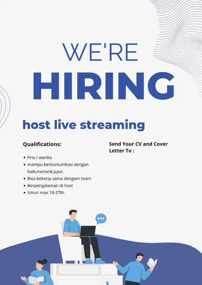 dibutuhkan sales marketing host live pengalaman