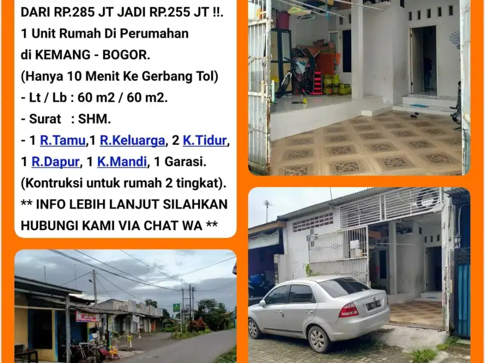 Rumah siap huni di komplek jual murah di Kemang-Bogor