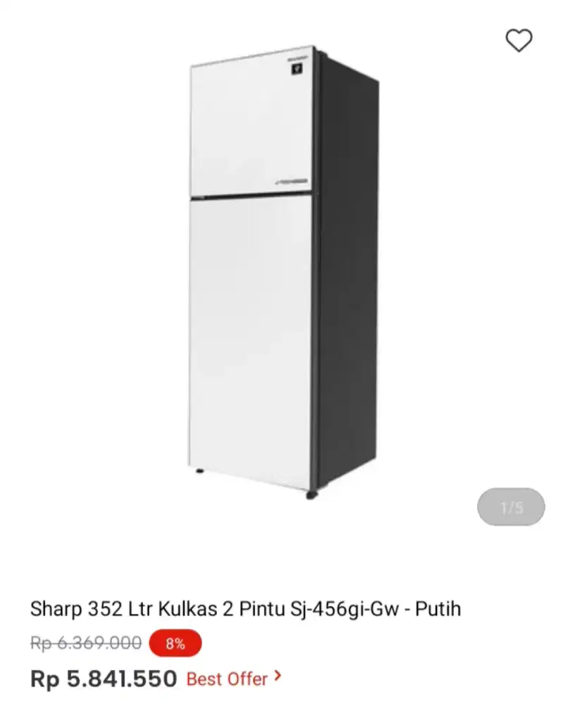 Sharp 352 Ltr Kulkas 2 Pintu Sj-456gi-Gw - Putih