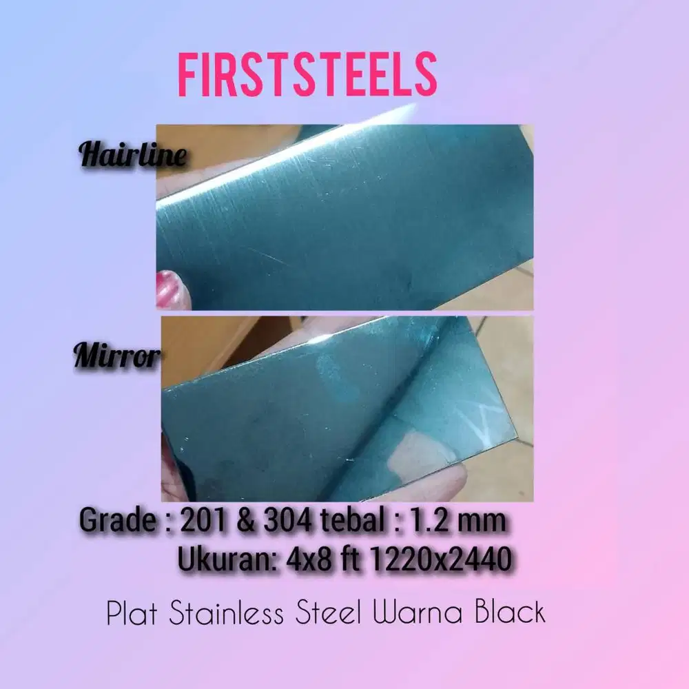 Plat Stainless Steels Warna Black