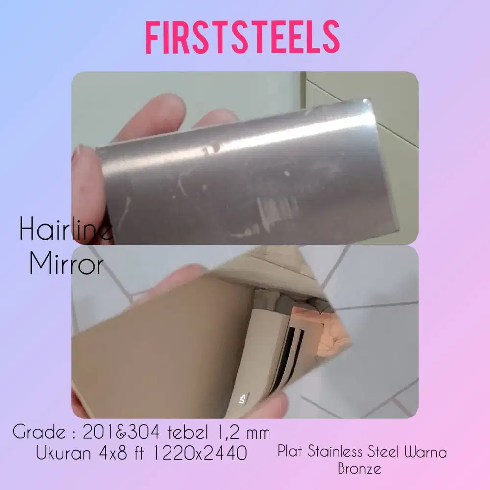 Plat Stainlees Steels Warna Bronze