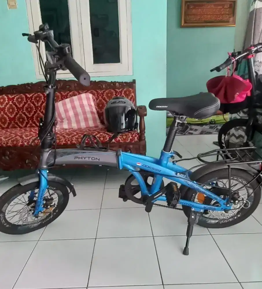 Sepeda lipat odessy LP 20 2036 Phyton 7 Speed warna Grey blue