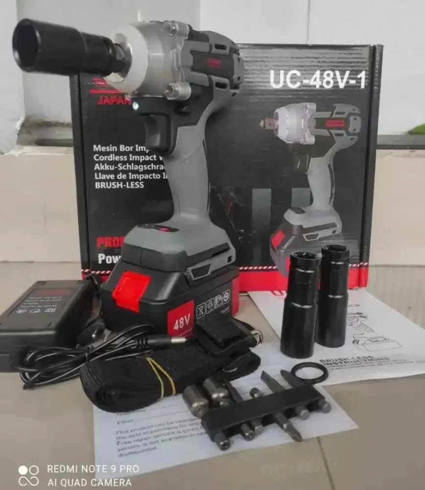 Impact Wrench Mesin Bor Pembuka Baut  Roda Mobil48v1batrai 500nmUCHIHA
