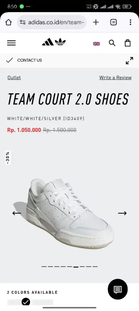 Adidas team court 2.0