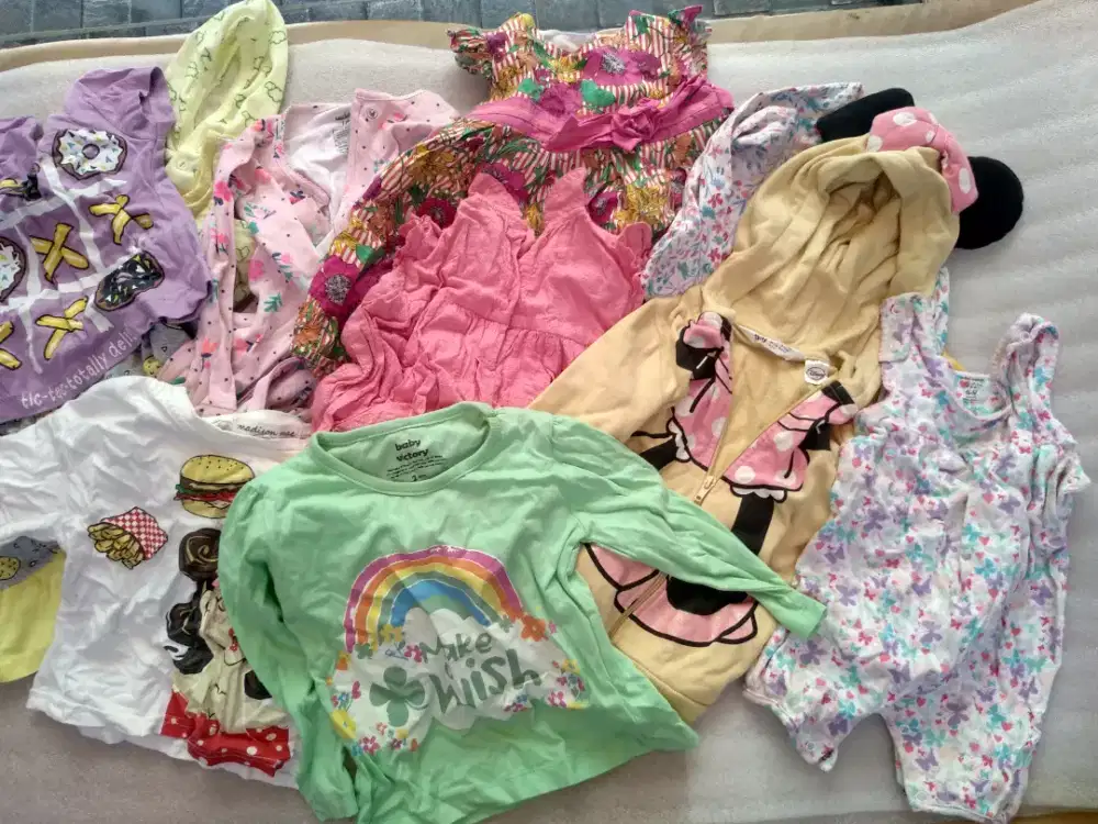 Dijual murah baju anak cewe 1-4thn campuran cocok buat usaha jual lagi