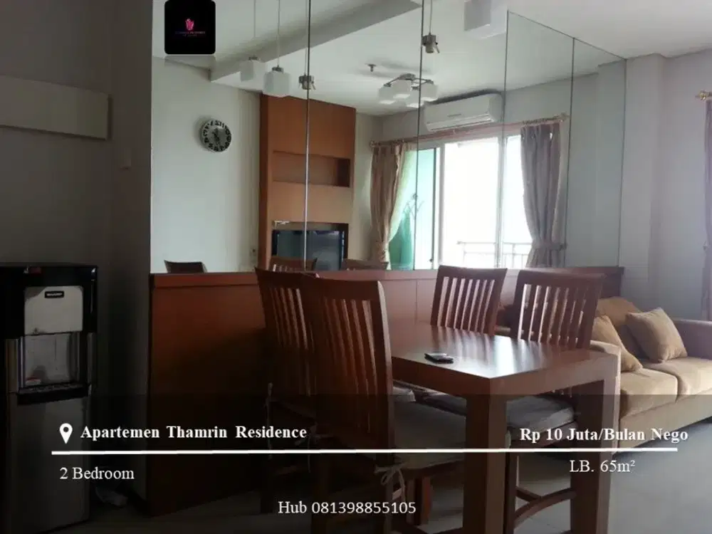 Disewakan Apartement Thamrin Residence 2BR High Floor Full Furnished