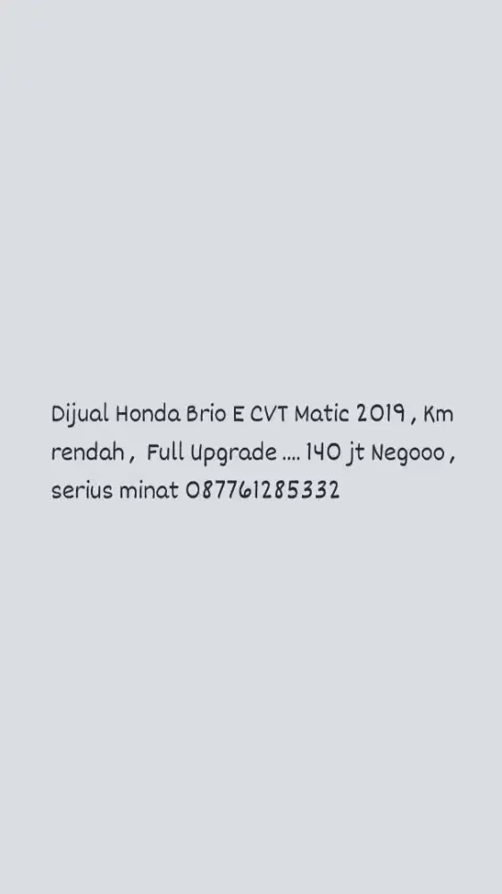 Dijual Honda Brio 2019  Matic