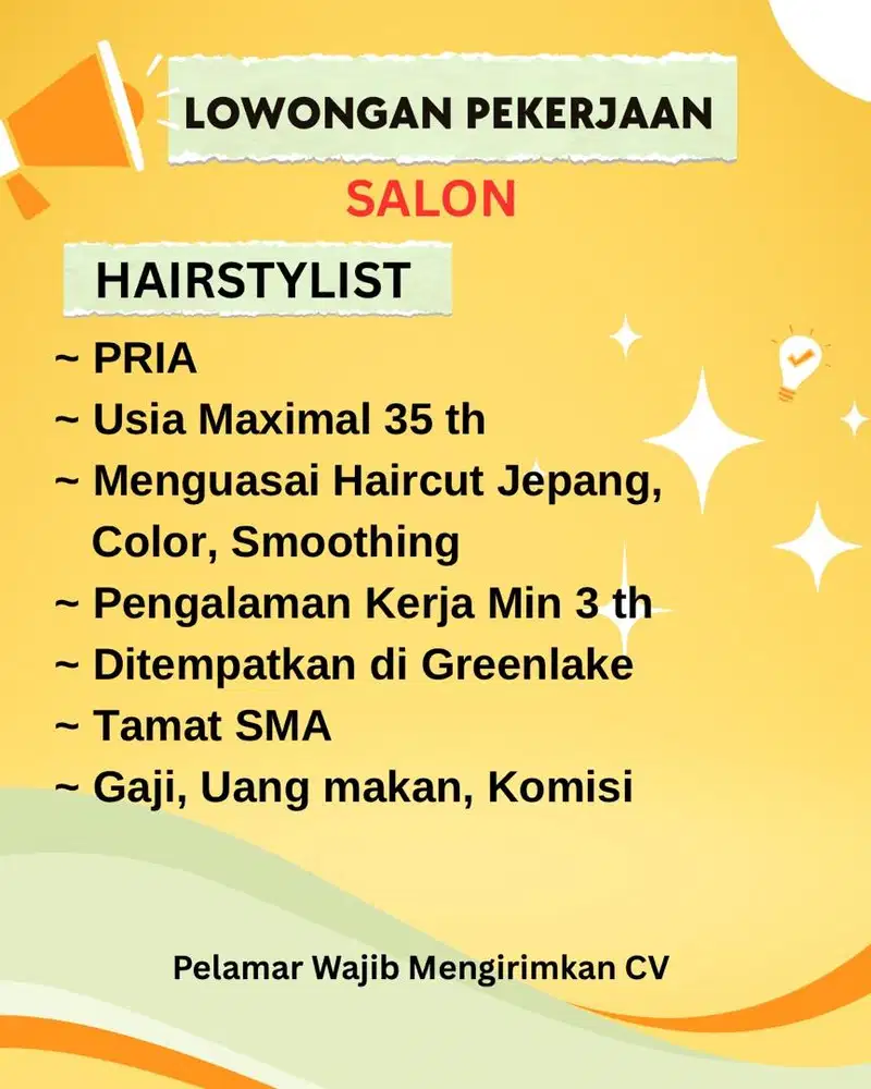 Lowongan HairStylist Salon di Greenlake