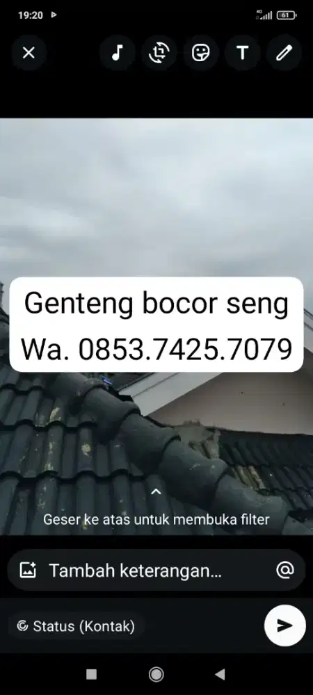 Tukang genteng bocor seng talang lantai dinding merembes