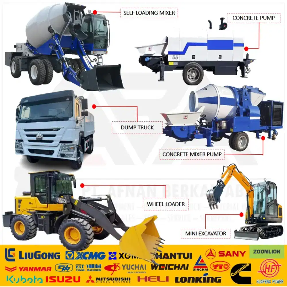 Wheel Loader Dump Truck Mixer BullDozer Mini Excavator Forklift Crane 