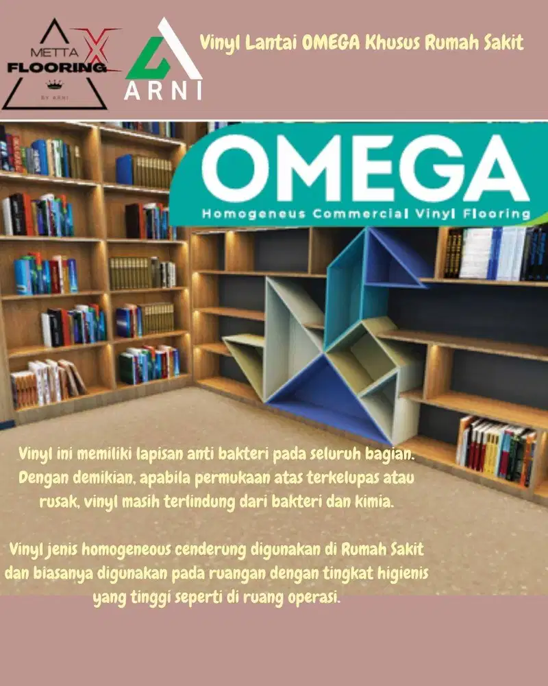 Vinyl roll Omega anti bakteri 2mm | Karpet vinyl rumah sakit