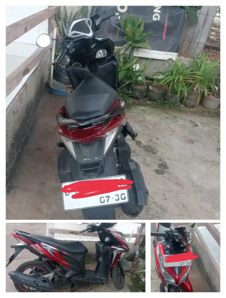 Dijual motor seken Vario 125 warna merah hitam