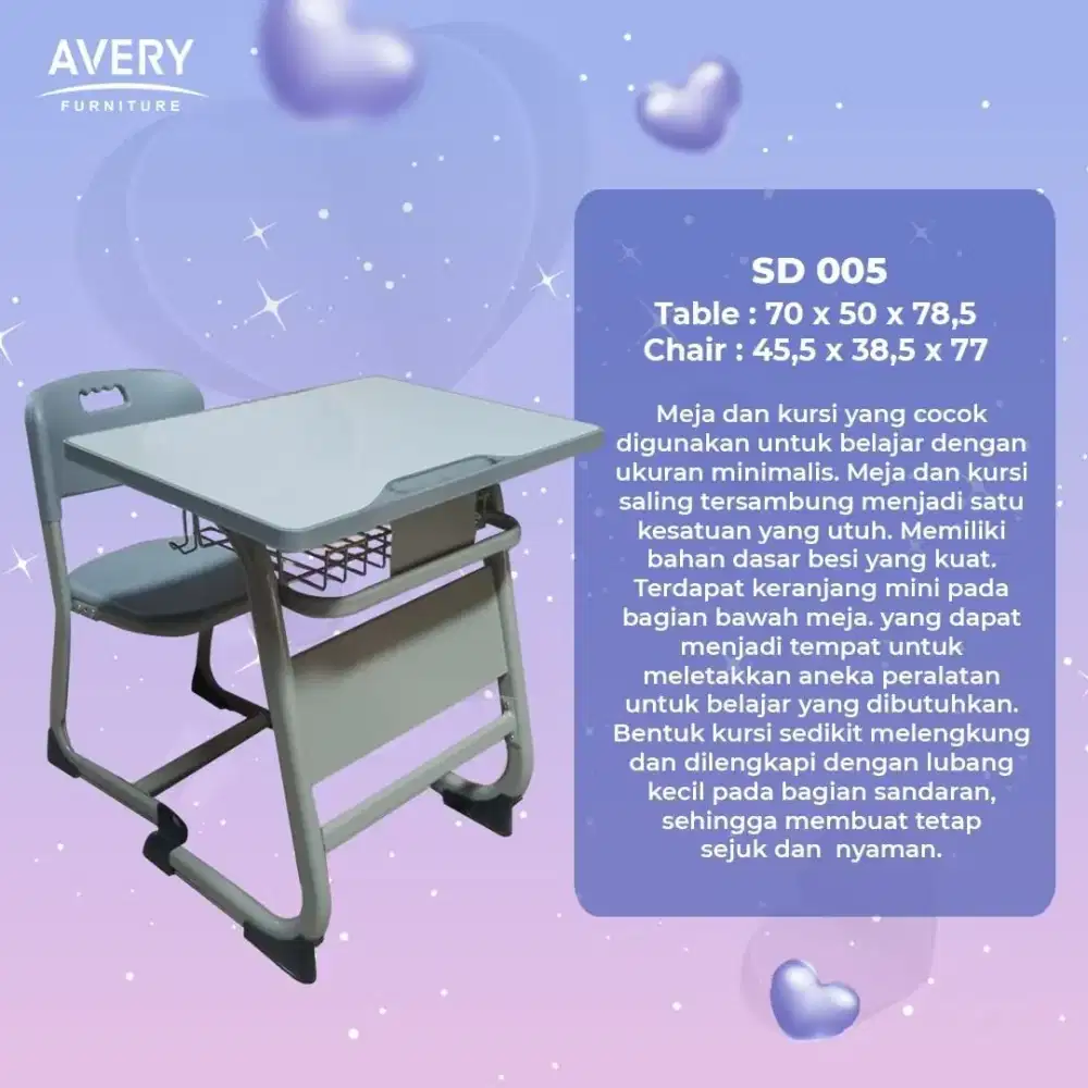 Meja Dan Kursi Belajar Avery SD 005