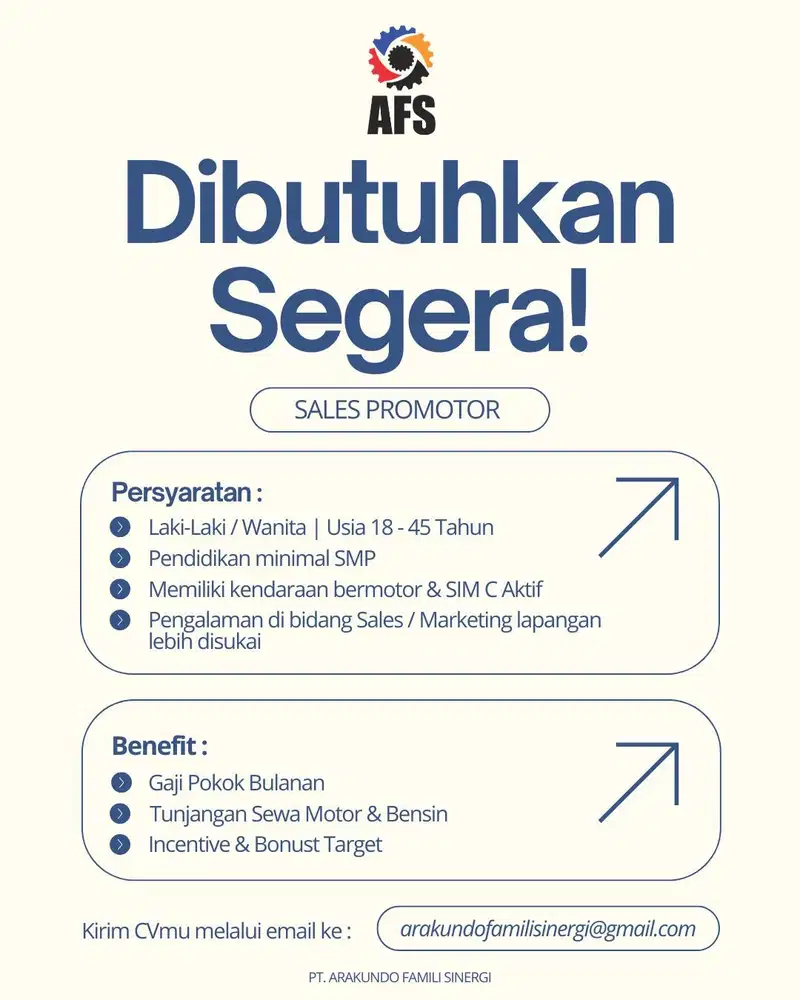 Lowongan Sales Promotor Motorist - FMCG