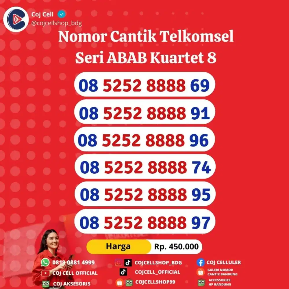 Nomor cantik Telkomsel seri ABAB quartet 8