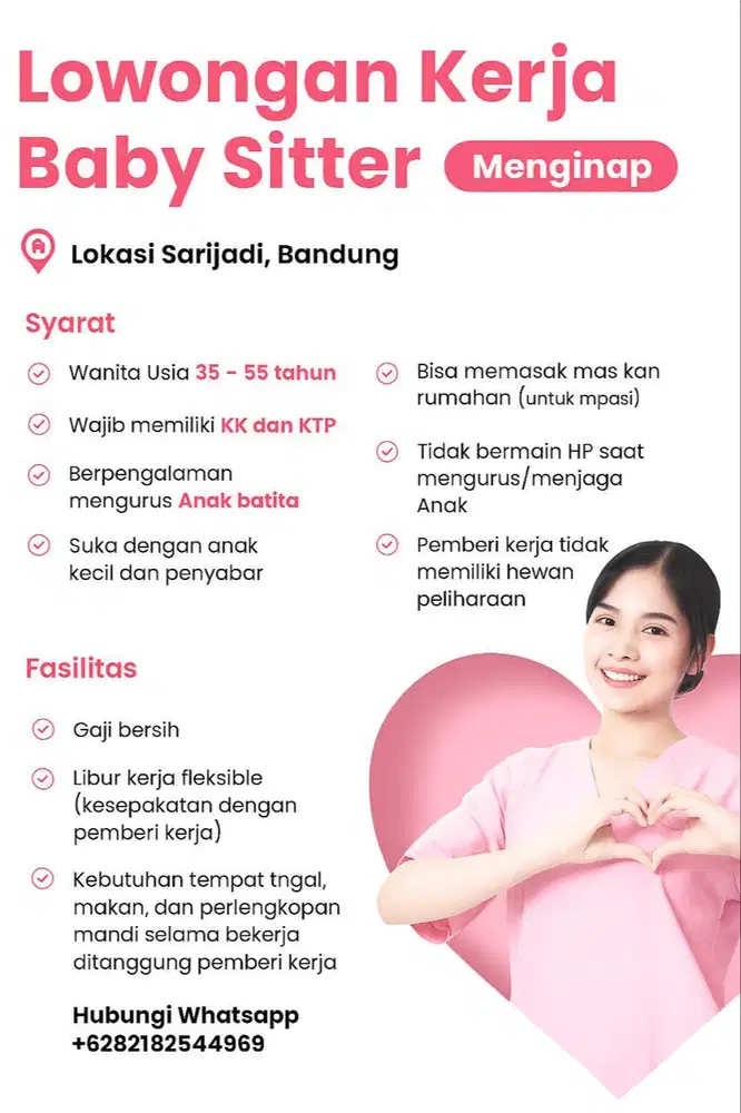 LOWONGAN KERJA BABY SITTER BANDUNG (BUKAN AGEN)