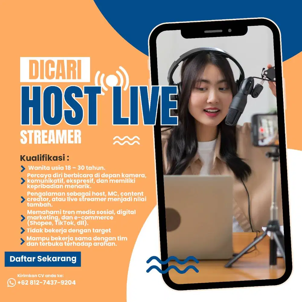 LOWONGAN HOST LIVE STREAMER