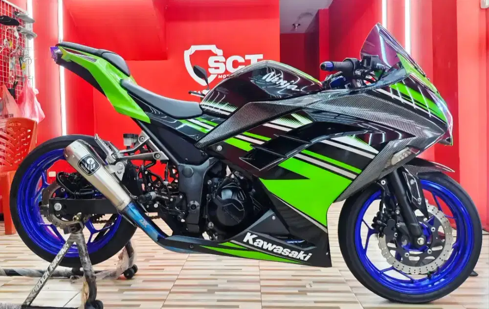 JualCpt90%LikeNewPjkJul26 MODIF 17Jt KAWASAKI NINJA 250 KRT 2017 HIJAU