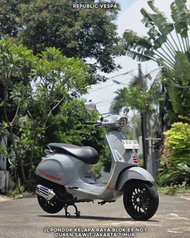 DIJUAL CEPAT PIAGGIO VESPA SPRINT S150 IGET ABS LED TH 2019 WARNA GREY