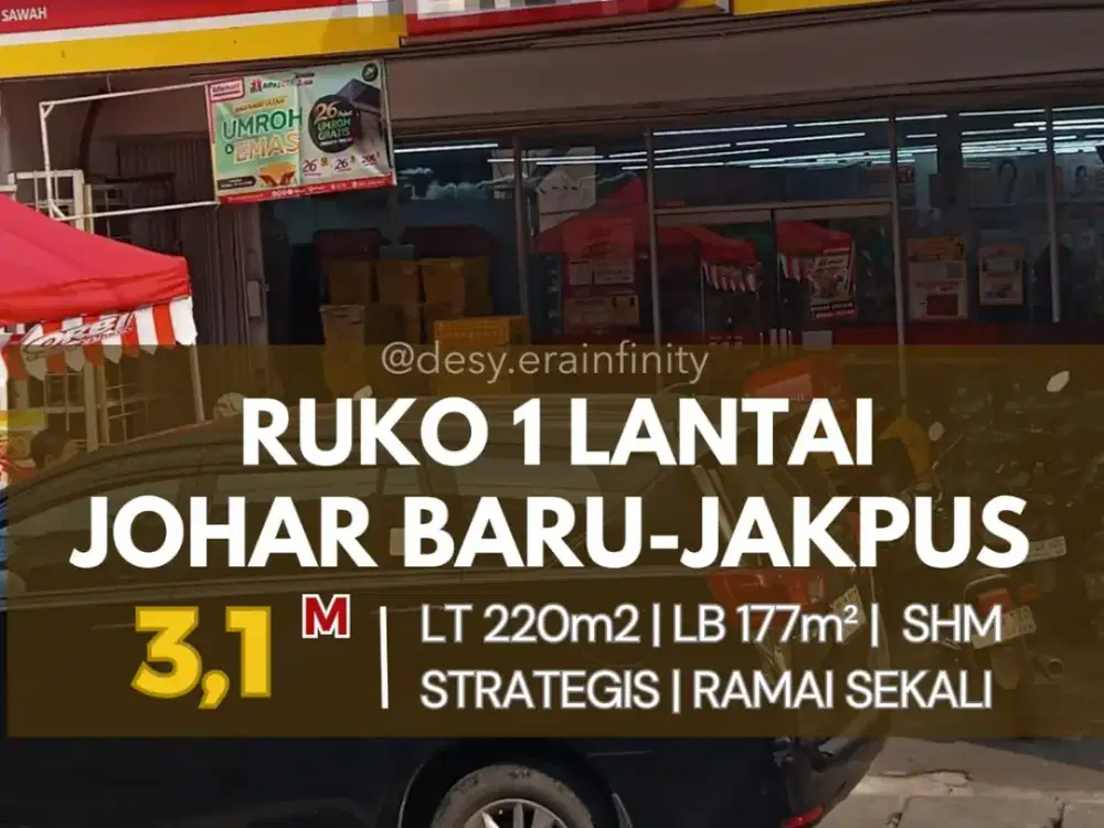 Dijual Cepat Ruko di Rawa Sawah, Johar Baru, Jakarta Pusat