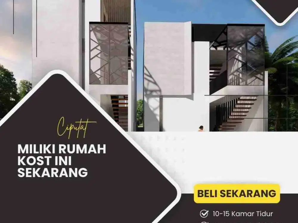 Jual Rukos Ciputat Timur full furnished 10 kamar tidur/mandi strategis ke kampus UIN Tangerang Selatan
