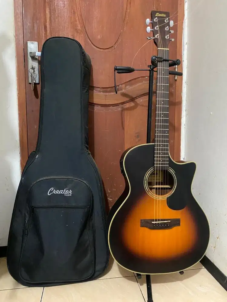 Gitar Akustik Elektrik DELTA DA 300 CE SB sun burst top solid