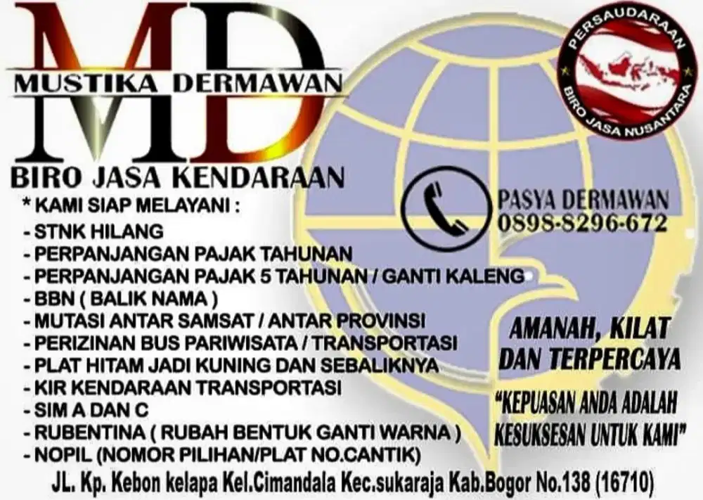 Biro Jasa Stnk dan pajak kendaraan seNusantara