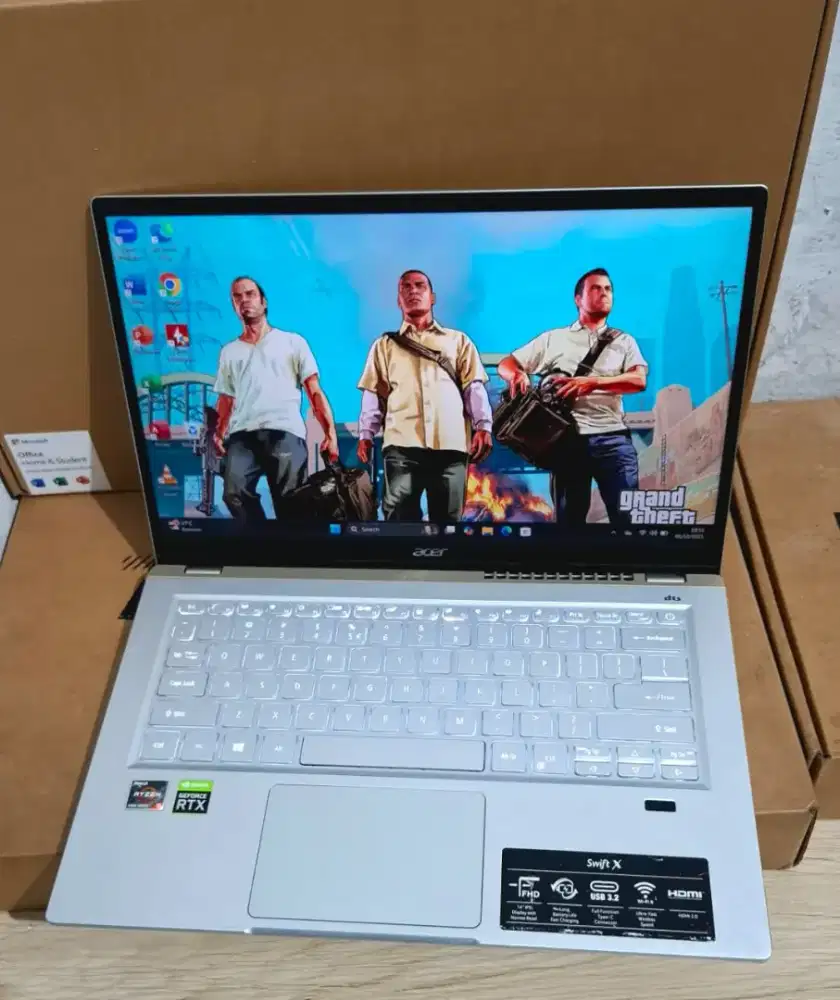 Gaming Slim Acer Swift X Ryzen 5-5600U Rtx 3050 Ram 16 SSD 512 FHD