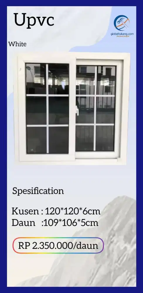 Jendela rumah eksklusif modern berbahan UPVC