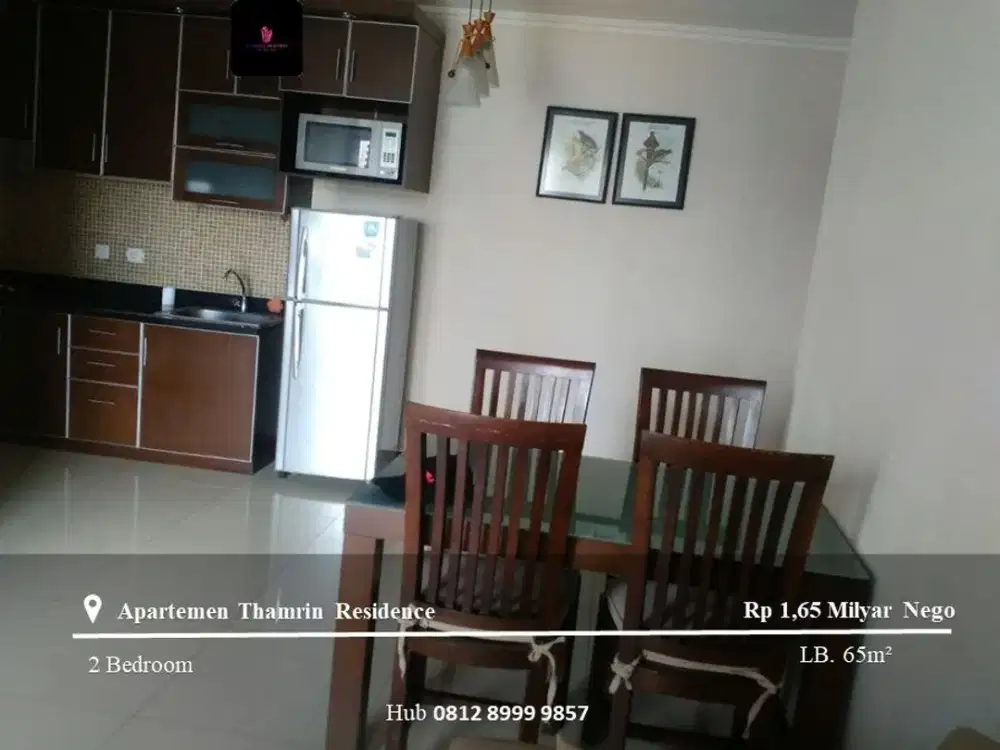 Dijual Apartement Thamrin Residence Low Floor 2BR Furnished