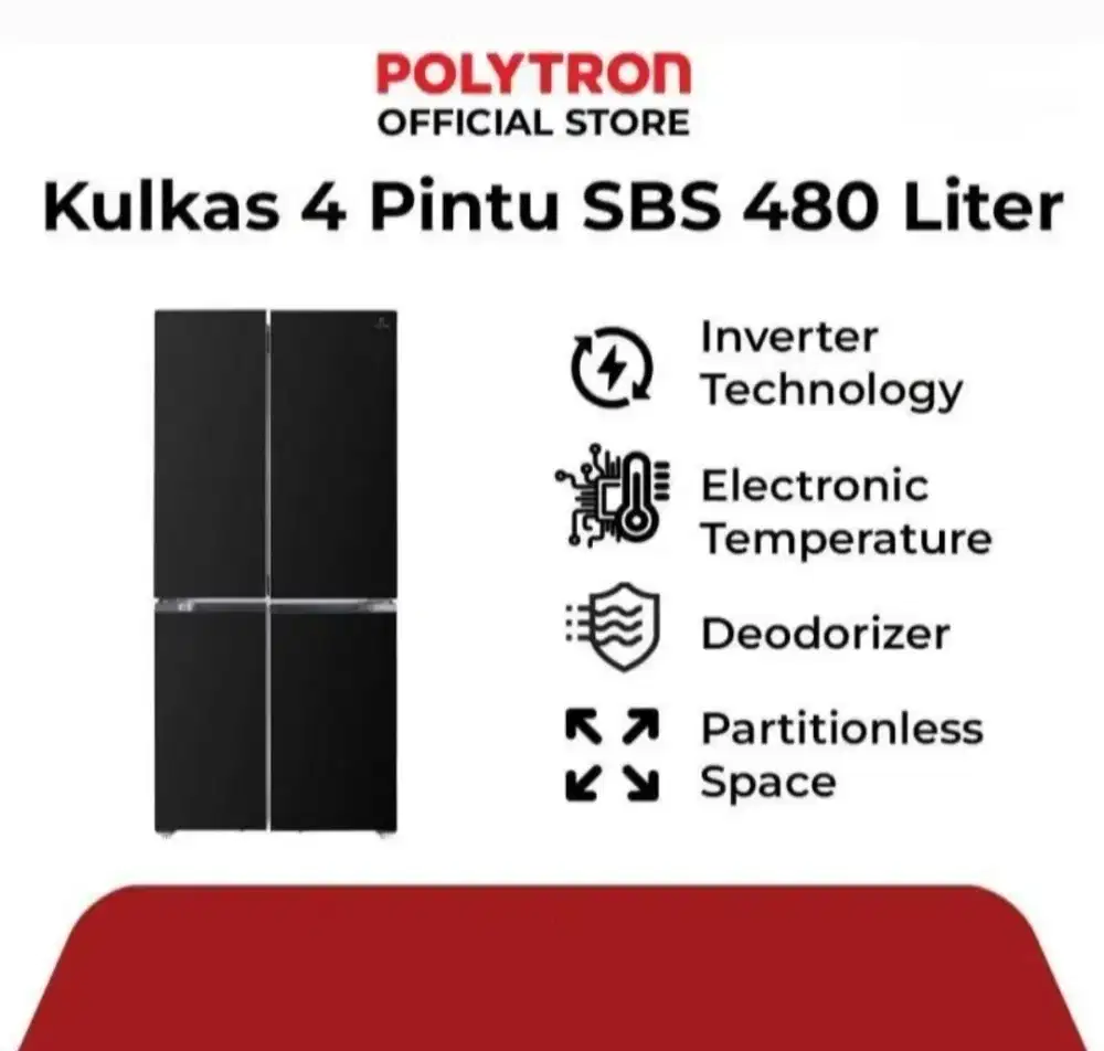 KULKAS  4 PINTU POLYTRON SIDE BY SIDE BELLEZA INVERTER PRS 510X