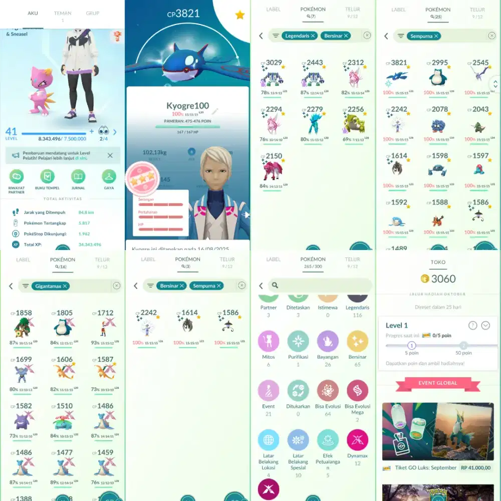 Akun pokemon go lv 41 sneasel pink