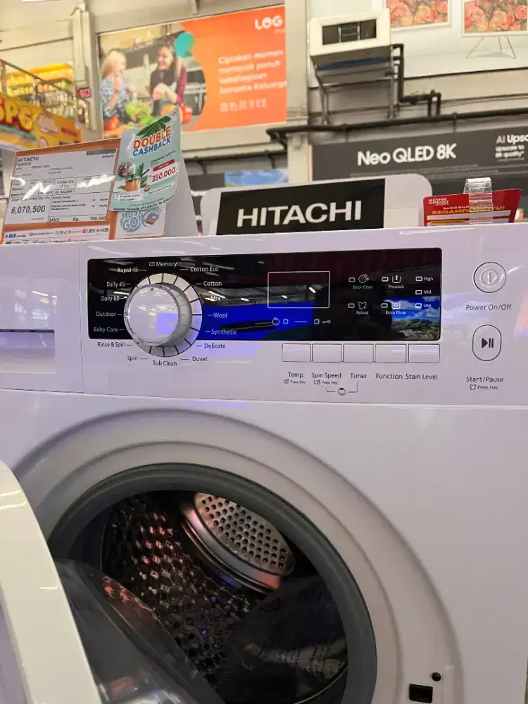 Mesin cuci hitachi BD80CE 8kg promo bunga 0% ajukan sekarang!!