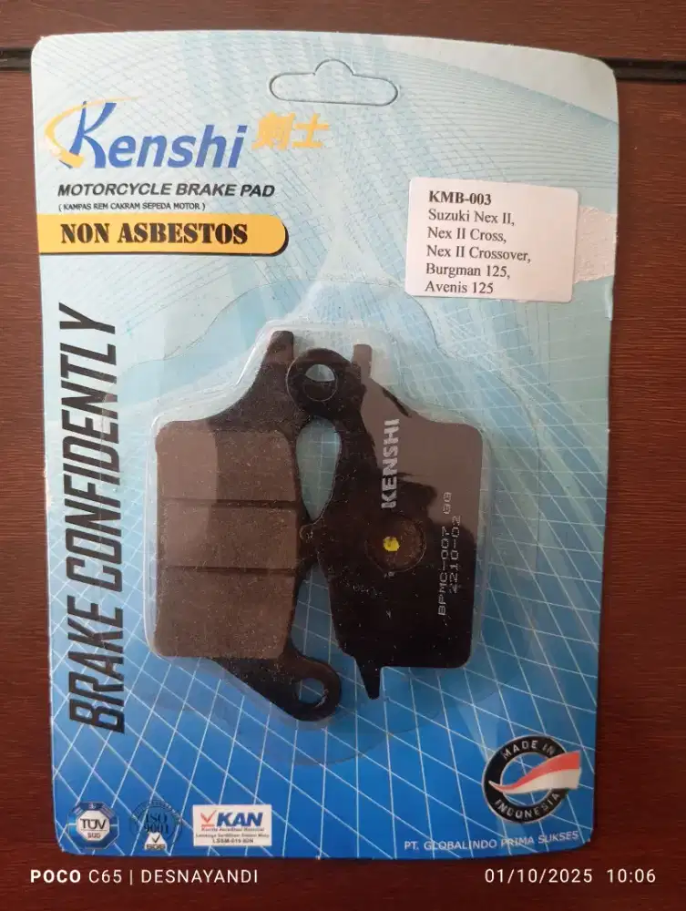 Ready Stock banyak kampas rem untuk Honda Yamaha Suzuki merek Kenshi