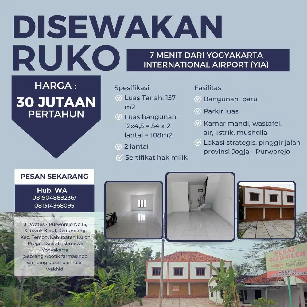 RUKO 2 LANTAI DEKAT BANDARA YIA