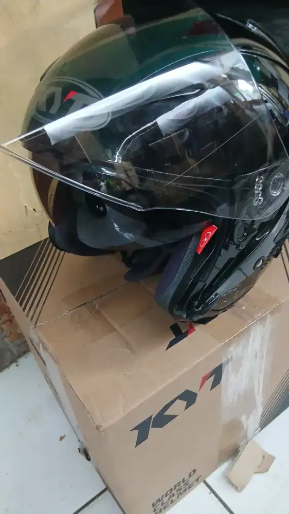 [LIKE NEW] HELM HALF KYT Galaxy Flat R Black Glossy XL SEMINGGU PAKAI