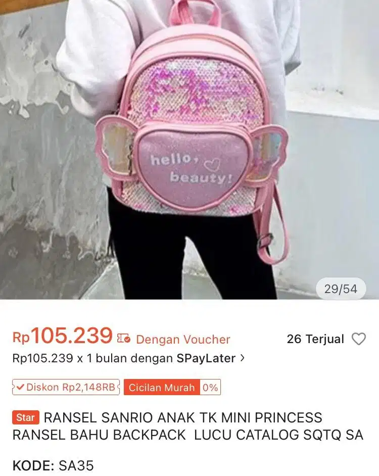 Mini Ransel Pink