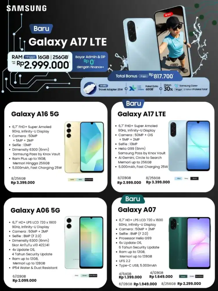 Samsung All Type Lengkap bisa cicilan tanpa DP